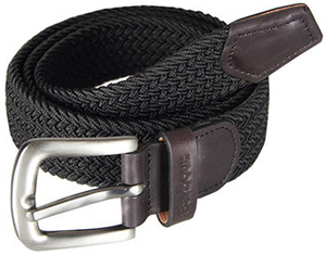 Barbour men's Stretch Webbing Leather Belt.