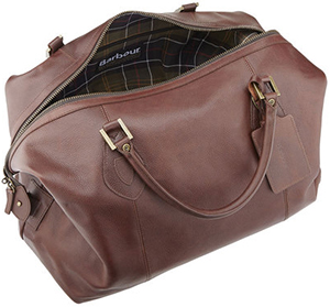 Barbour men's Leather Medium Travel Explorer Bag.