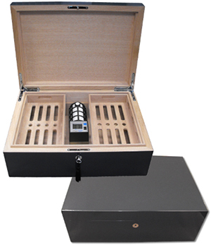 The Cigar Club Villa Spa Humidor can hold approximately 150 Churchill size, or 200 Petit Corona size cigars: £1,250.