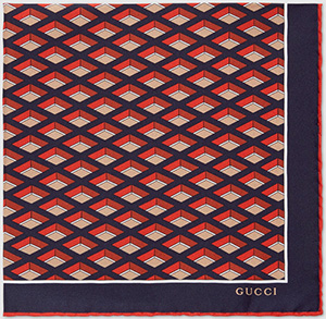 Gucci Rhombus print silk pocket square: US$140.