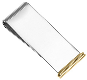 Philip Kydd Sterling Silver Money Clip 202 with 9ct Gold End Cap.