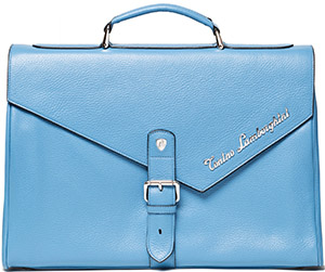 Tonino Lamborghini Diagonal Cut Limoges Blue men's briefcase: US$1,700.
