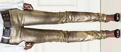 Ralph Lauren 105 Metallic Cigarette women's jean: US$1,290.