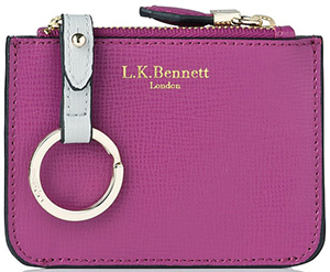 L.K.Bennett Kendra Saffiano Leather Small Women's Purse with gold ring for keys: £45.