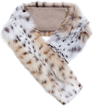 Loro Piana Generous collar in lynx cat fur lined in natural colour cashmere fabric: 12,055.