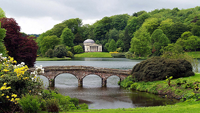 Stourhead in Wiltshire, England, designed by Henry Hoare (1705–1785), 'the first landscape gardener, who showed in a single work, genius of the highest order'.