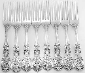 Reed & Barton Francis I Sterling Silver 925 Forks (8).
