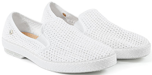 Sunspel Women's Cotton Mesh Rivieras Leisure Shoes in White: £50.