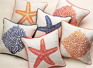 Anali Starfish & Sea Fan Decorative Pillows: US$300.