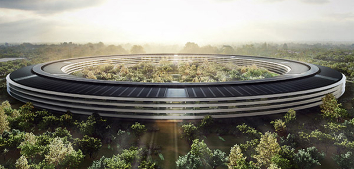 Apple Park, One Apple Park Way, Cupertino, CA 95014, USA. Designed by Lord Norman Foster. Construction began in October 2013. It opened to employees in April 2017.