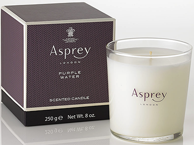 Asprey London Purple Water Scented Candle: US$103.20.