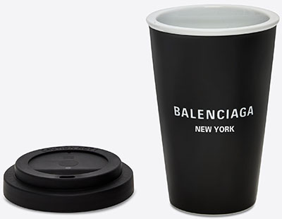 Balenciaga Paris Coffee Cup in black porcelain: US$125.