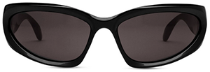 Balenciaga Swift Oval women's Sunglasses in black bio-based injected nylon with black lenses : US$490..