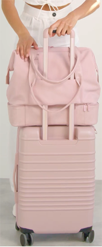 Béis The Carry-On Roller in Atlas Pink: US$218.