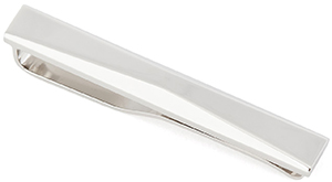 Boss Brass Tie Clip With Faceted Surface.