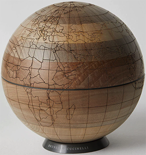 Brunello Cucinelli Walnut wood & Krion globe: US$2,395.