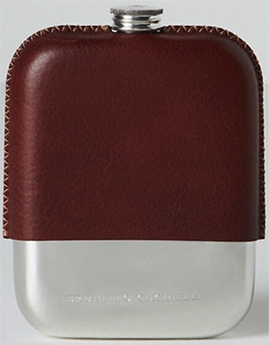 Brunello Cucinelli Metal & leather hip flask: US$725.