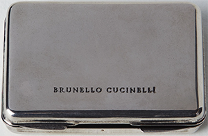 Brunello Cucinelli Metal & leather card holder: US$545.