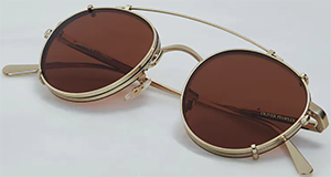 Brunello Cucinelli Artemio metal glasses with a classic sun clip-on: US$694.