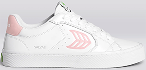 Cariuma White LWG Leather/Rose women's sneakers: US$98.