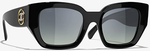 Chanel women's Acetate Black. Lenses: Gray, Polarized, Gradient Square Sunglasses: US$525.