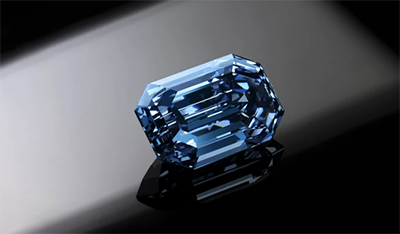 The De Beers Blue 15.10 carat step-cut blue diamond.