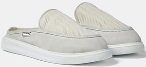 Duke + Dexter Off-White men's slippers: US$170.