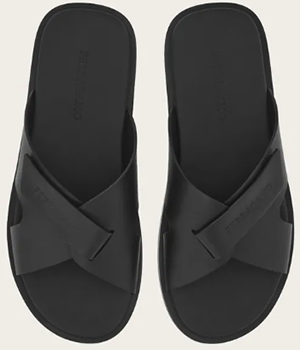 Salvatore Ferragamo men's Double strap sandal with signature: US$695.