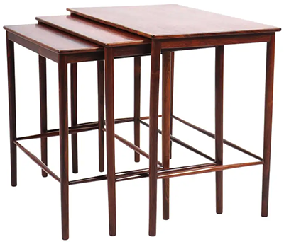Midcentury Nesting Table in Rosewood Designed by Grethe Jalk, 1950s: €1,837.26.