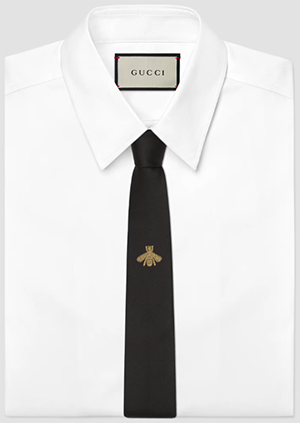 Gucci Bee embroidered silk tie: US$220.