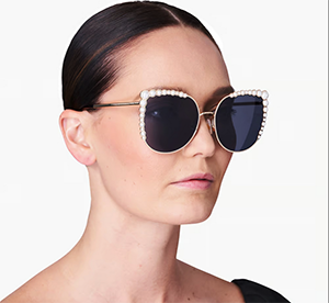 Carolina Herrera women's Pearl-Frame Oversized Round Sunglasses: US$305.