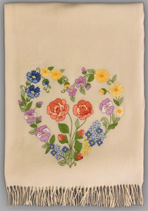 Loretta Caponi Firenze Flowers of Love Throw Blanket: €375.