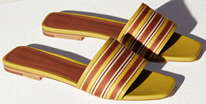 Loro Piana women's The Suitcase Stripe Sandals: US$750.