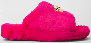 Versace Logomania Fuzzy Open-Toe women's Slippers: US$475.