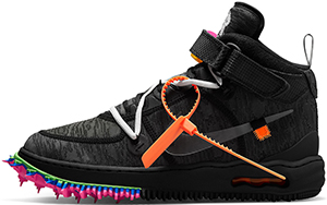 Off-White™ x Nike Air Force 1 Mid 'Black' men's sneakers.