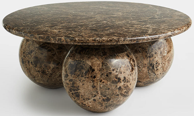 Oxley Coffee Table, Dark Emperador Marble: US$3,495.
