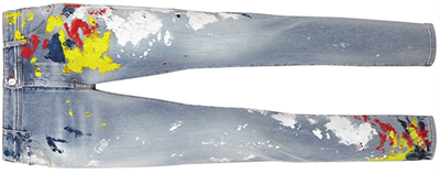 Philipp Plein men's Denim Trousers Super Straight Cut Painted: US$1,205.