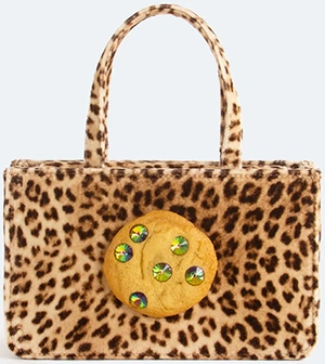 Puppets and Puppets SMALL JEWELED COOKIE women's BAG IN LEOPARD.