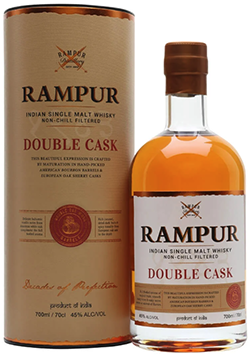 Rampur Double Cask Single Malt Whisky: £62.50.