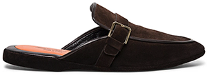 Santoni Men’s brown suede single-buckle slipper: £490.