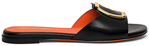 Santoni Women's black leather slide sandal: £520.