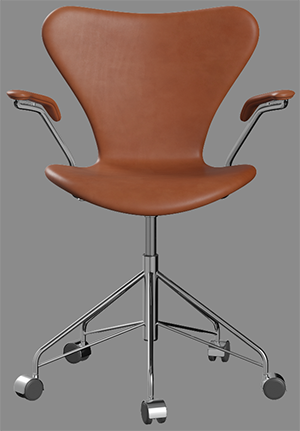 Arne Jacobsen Series 7 Swivel Chair with Armrests: US$1,215.52.