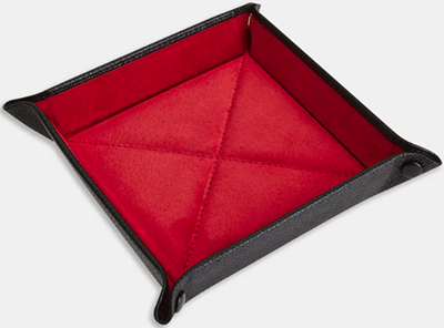 Turnbull & Asser Square Leather Travel Tray in Black & Red: £75.