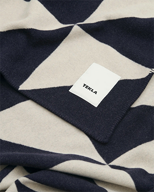Tekla Cashmere Blanket in Blue Tiles: US$665.
