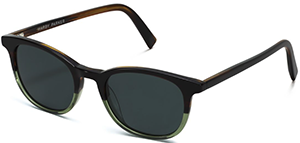 Warby Parker Durand Green Garnet Fade men's sunglasses: US$95.
