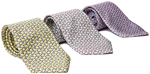 Wiltons 100% printed silk ties: £80.