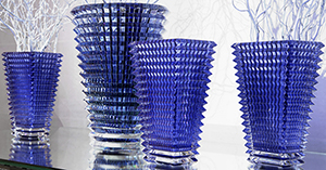 Baccarat blue vases.