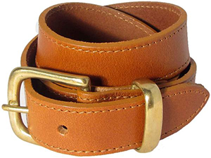 N'Damus London Orion Tan formal belt with gold buckle: £68.
