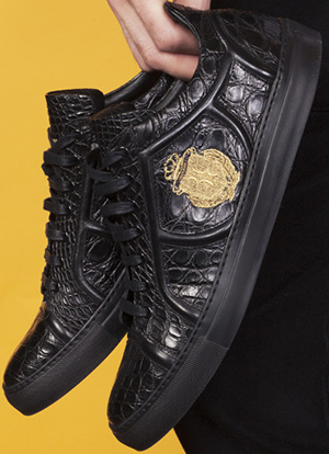 Billionaire men's Crocodile Leather Sneakers: US$5,195.