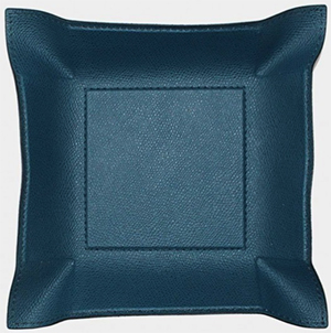 William Yeoward Leather Valet Tray - Petrol Blue: £85.